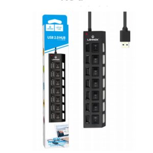 HUB USB  2.0 7 PORTAS DE CONEXÃO COM LED LEY-02 - LEHMOX