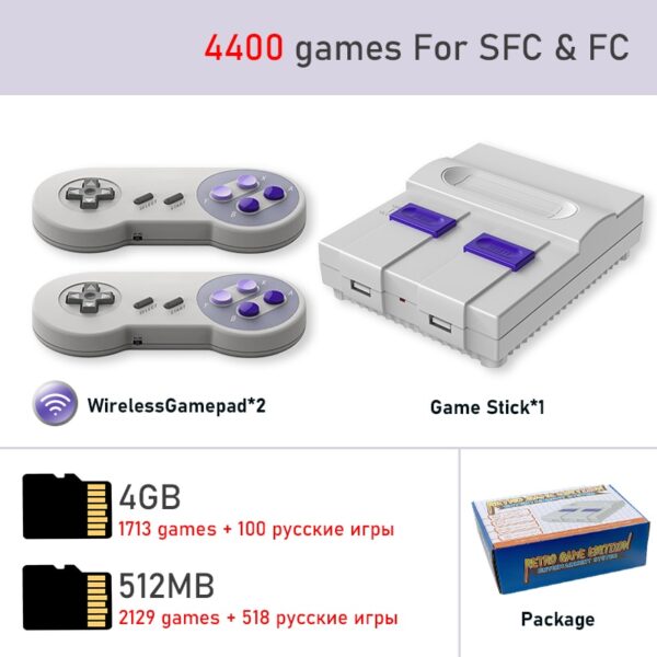 Vídeo Game / Console com 2 controles 2.4G compatível com HDMI + 4800 Jogos + Suporte para Adicionar e Salvar Jogos - Image 8