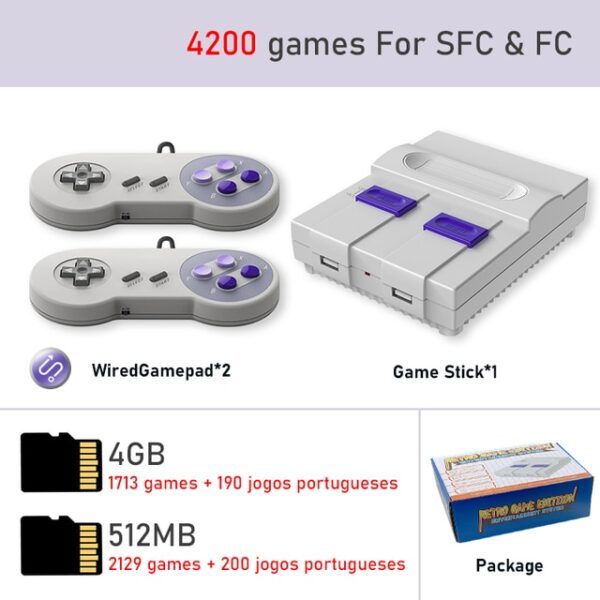 Vídeo Game / Console com 2 controles 2.4G compatível com HDMI + 4800 Jogos + Suporte para Adicionar e Salvar Jogos - Image 7