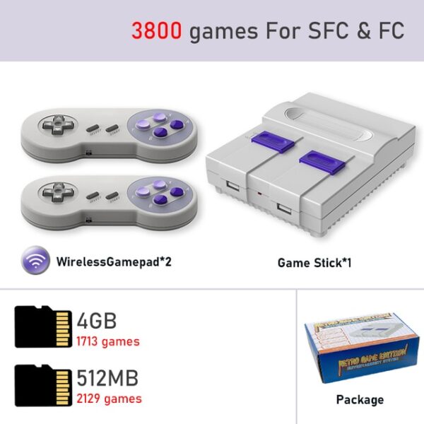 Vídeo Game / Console com 2 controles 2.4G compatível com HDMI + 4800 Jogos + Suporte para Adicionar e Salvar Jogos - Image 6