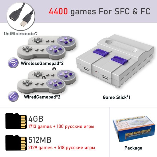 Vídeo Game / Console com 2 controles 2.4G compatível com HDMI + 4800 Jogos + Suporte para Adicionar e Salvar Jogos - Image 9