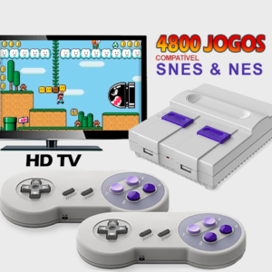 Vídeo Game / Console com 2 controles 2.4G compatível com HDMI + 4800 Jogos + Suporte para Adicionar e Salvar Jogos