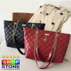 Bolsas de Couro Macio Luxury com Corrente Ombro Transversal Feminino