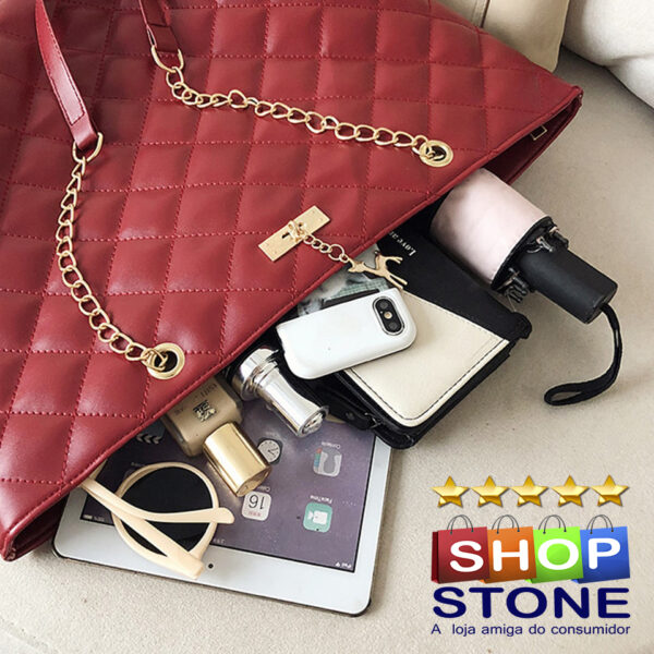Bolsas de Couro Macio Luxury com Corrente Ombro Transversal Feminino - Image 2