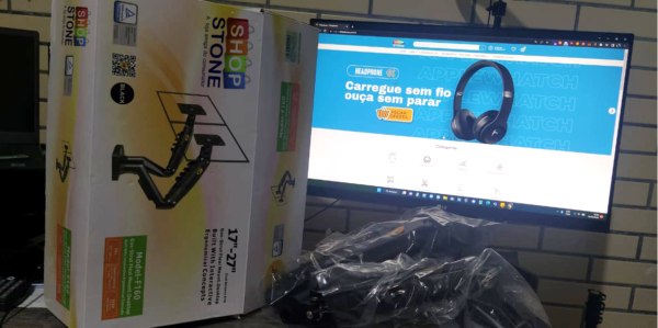 Suporte de mesa para 2 TV/Monitor de 17" até 27" preto - Image 3
