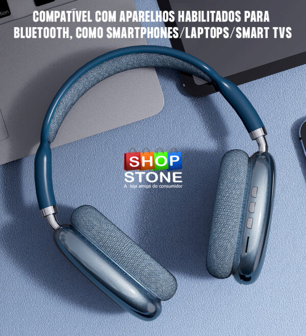 Fones de ouvido sem fio Bluetooth com microfone, ideal para jogos e trabalho! - Image 14