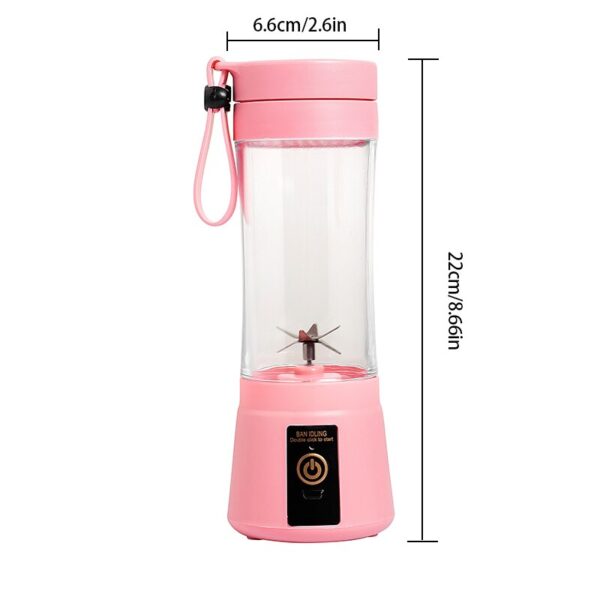 Mini Liquidificador Portátil com Copo Recarregável via USB. Equipado com 6 lâminas afiadas, ele mistura perfeitamente frutas e ingredientes para criar bebidas irresistíveis. - Image 3