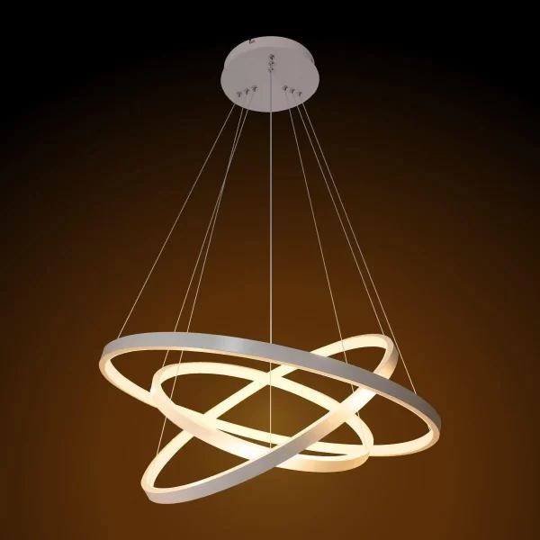 Lustre Pendente Moderno de Anéis LED 89W com 3 Arcos - Prata (Estoque Limitado) - Image 2