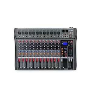 Mesa Mixer Profissional com 12 Canais, Interface de Áudio USB Console de Mistura de Som com entrada p/ Cartão SD