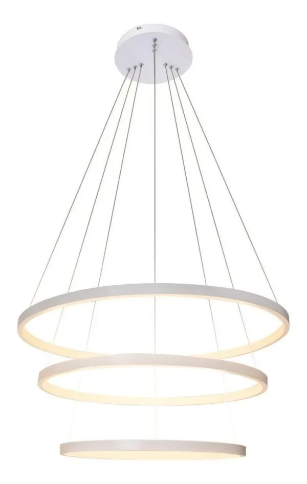 Lustre Pendente Moderno de Anéis LED 89W com 3 Arcos - Prata (Estoque Limitado) - Image 3